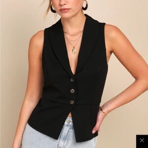 Lulu's Black Vest Top